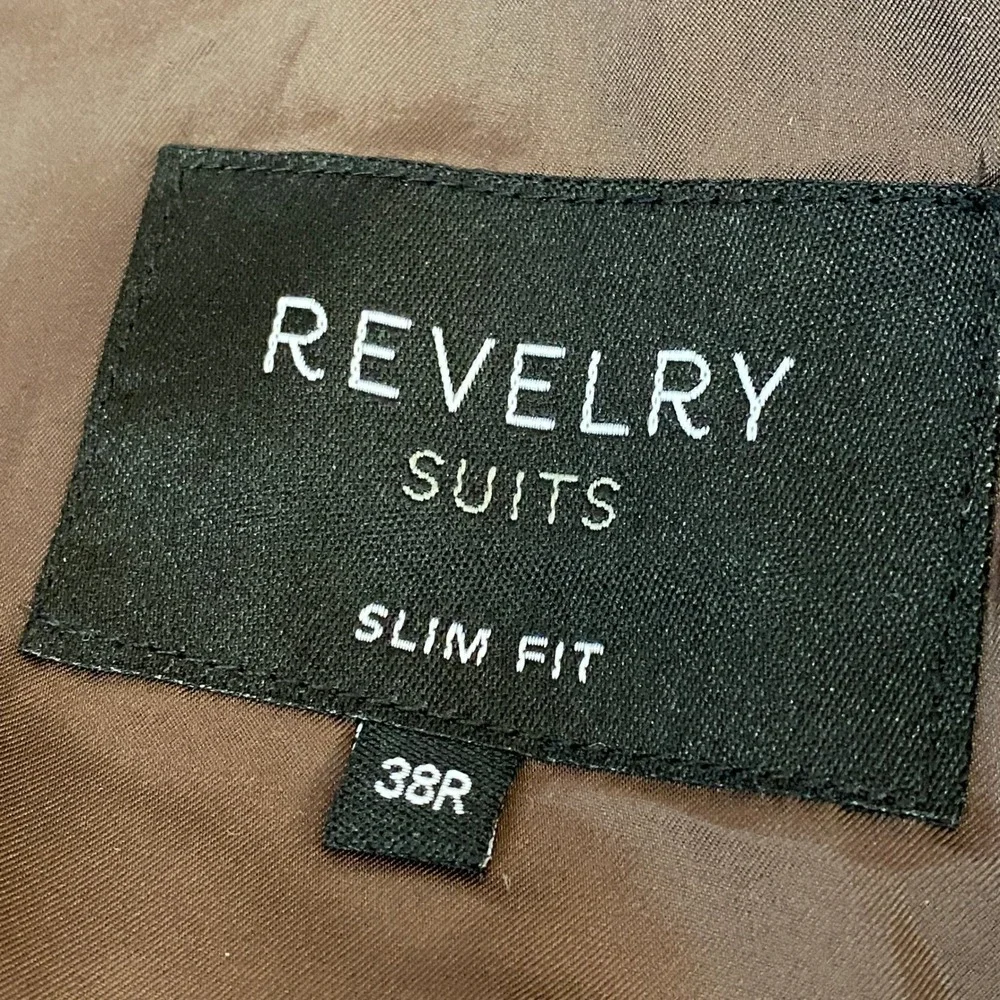 Revelry Suits Men's Brown Slim Fit Suit Jacket Blazer Size 38R Influence